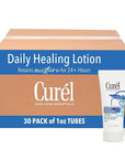 Curel Daily Healing Body Lotion for Dry Skin, Dermatologist Recommended Hydrating Body Lotion with Advanced Ceramides Complex 1 Oz, Pack of 30