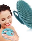 INNERNEED Soft Silicone Body Cleansing Brush Shower Scrubber, Gentle Exfoliating and Massage for All Kinds of Skin (Dark Green)