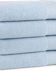 Arkwright Bath Towels Set of 4 - Super Soft 100% Cotton, 600 GSM Quick Dry & Absorbent, Luxury Bathroom Essentials for Hotels, Spa, Hosts, and Vacation Rentals, Misty Blue