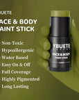 Ogre Green Face Body Painting Stick, Professional Green Full-coverage Cream Face Paint for Hunting Camo Halloween SFX Witch Shrek Cosplay Makeup, Washable Body Paint for Adult Carnival