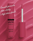 NYX PROFESSIONAL MAKEUP Butter Gloss, Non-Sticky Lip Gloss - Strawberry Cheesecake (Warm Pink)
