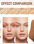 Korean Hydrating Lightweight Foundation Stick with Brush, Multi-Use Foundation Makeup, Waterproof, Full Coverage, Pink Velvet, All Skin Types