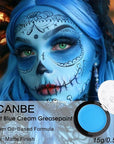 UCANBE Light Blue Face Body Paint Makeup Foundation, Cream Greasepaint for Kids & Adult, Non-Toxic FX Face Painting Kit for Halloween Smurf Avatar Corpse Bride Sally Face Makeup, Costume Cosplay Party