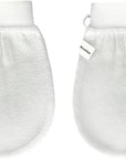 Wildpier Beauty Exfoliating Glove 2 Pack Mitt Body Scrub for Bath Shower Spa Hand Exfoliator Gloves, Dead Skin Cell Remover, Plant Based Deep Exfoliation Scrubber, White