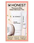 Honest Beauty The Icons Skincare Trio Travel Kit | Mini Hydrogel Cream, Gentle Gel Cleanser, Vitamin C Radiance Serum | Gentle for Sensitive Skin + Vegan