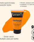 Mehron Makeup Fantasy FX Cream Makeup | Water Based | Halloween | Orange Face & Body Paint For Adults 1 fl oz (30ml) (ORANGE)