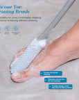 Inmorven Back Scrubber for Shower, 30" Double-Sided Back Brush with 15.7" Long Handle Toe Cleaning Brush, Silicone Foot Scrubber for Exfoliating and Massaging Feet