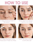 6pcs Eyebrow Razors for Women, Multipurpose Trimmers Set Precision Facial T Shape Shaver Hair Removal Tools Portable Face Exfoliating Dermaplaning Kit with Protective Cover Peach Fuzz
