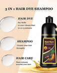 Instant Brown Hair Color Shampoo & Dye - 3 in 1 Blonde & Brown Hair Color Shampoo