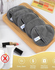 SINLAND Reusable Makeup Remover Pads For Face,Eye,Lips Microfiber Gentle Facial Cleansing Cloths for All Skin Types Friendly for Makeup Remover With Laundry Bag 5.1inchx3.93inch Grey Pack of 12