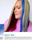 Four Reasons Color Mask INTENSE- Blue – (27 Colors) Intensive Toning Treatment - Color DepositingConditioner – Semi Permanent Hair Dye for Lightened and Colored Hair– 100% Vegan, 6.76 fl oz