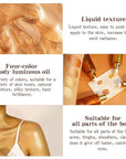 Shimmer Body Oil-Gold Face Brighten Glow Pearl Highlighter
