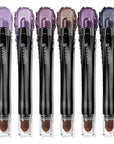 Purple Eyeshadow Stick 6PCS Set, Metallic Shimmer Matte Cream Eye Shadow Palette Eyeliner Brightener Pencil Crayon Halloween Makeup- LAVENDER