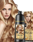 Natural Hair Dye Shampoo 3 IN 1, Hair Color for Gray Hair Coverage, Hair Coloring Shampoo for Women, Color Shampoo Beard Dye for Men, Vegan Ammonia Free Hair Shampoo (GOLDEN BLONDE)