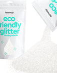 Hemway Biodegradable Glitter Eco Friendly - 100g/3.5oz Bio Cosmetic Safe Sparkle Vegan for Face Eyeshadow Body Hair Festival Makeup Craft - Fine (1/64" 0.015" 0.4mm) - White Iridescent