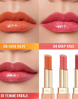 Oulac Moisturizing Shine Lipstick For Women Christmas Set 3PCS, 2 in 1 Tinted Lip Balm for Winter, Hydrated Juicy and Glossy Lip Color for Dry, Cracked and Chapped Lips, Vegan 01+04+08