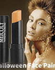 MEICOLY Gold Face Body Paint Stick,Face Paint for Halloween SFX Cosplay Makeup, Gold Eye Black Stick for Baseball/Softball/Football/Lacrosse,Shimmer Lipstick