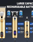 RESUXI Hair Clipper for Men T Blade Zero Gapped Nose Hair Trimmer Set,Professional Cordless Barber Clippers Hair Cutting Machine Haircut Grooming Kit,Gold