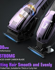 BESTBOMG® Hair Clippers for Men, Professional Hair Clippers, Beard Trimmer& Rechargeable Shaver Set, Metal T-Blade, LED Display, Barber Hair Cutting Kit for Men Grooming & Gifts, BS-808C (Blue)