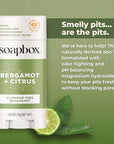 Soapbox Aluminum Free Deodorant, Bergamot & Citrus Scented Deodorant, Scented Aluminum-Free Natural Deodorants, 2.65oz