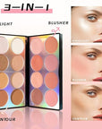 16 Colors Blush Contour Highlighter Makeup Palette with Blushes Set