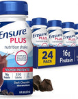 Ensure Plus Dark Chocolate Nutrition Shake, Meal Replacement Shake, 24 Count