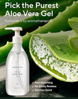 AROMATICA Organic Aloe Vera Gel 10.14oz/300ml, After Sun Care And Sunburn Relief with Pure Aloe Vera Gel Face&Hair, Sun Burn Moisturizer EWG Verified