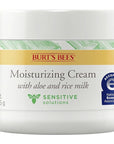 Burt's Bees Sensitive Moisturizing Cream, With Aloe Vera and Rice Milk, Face Moisturizer for Sensitive Skin, 98.8 Percent Natural Origin Skin Care, 3 oz. Package