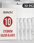Precision Eyebrow Razor Blades - Set of 10 Replacement Blades