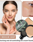 AWCCXMYM CC Cream Cushion Foundation Full Coverage Foundation 03#Medium Deep