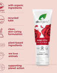 Dr. Organic Rose Otto Face Scrub | Deep Exfoliation, Aids in Healthy Aging, Promotes Radiant Glowy Skin, Vegan, Certified Organic, Natural, 125 mL / 4.2 fl oz