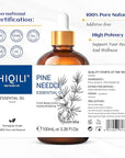 HIQILI 100ML Pine Essential Oil,100% Pure Natural Premium Quality, for Diffuser Skin Candle Making - 3.38 Fl Oz