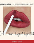 Runway Rogue Silk Glam Liquid Lipstick, Long Wear Frosted Pomegranate Lipstick, ‘Cocktail Hour’