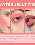 3 PCS Cooling Water Jelly Tint/Blush,Chill (Poppy Pink+Coral+Berry) Lip