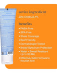 Thinksport Mineral Sunscreen, SPF 50 Clear Zinc Oxide Sunscreen, 3 Fl Oz, Natural, Water Resistant, Reef Safe, Broad Spectrum UVA/UVB Sun Screen for Sun Protection, Travel Size