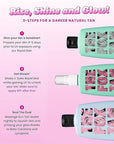 The Fox Tan Triple Threat Bundle, Hydrating Natural Tanning Accelerators For Deeper & Darker Tans, Vegan & Cruelty Free, 120mL x2 + 220 mL (3 Pieces)