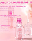 2Pcs Magic Color Changing Lip Oil,Big Brush Hydrating Glimmer Lip Oil,Long Lasting Moisturizing Smooth Non-Sticky Lip Gloss Oil lip Balm, Fresh lip oil Stain Girl's Lip Care