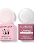 Dashing Diva One Gel Color & Magnetic Topper Duo - OG - Pointe & Silver Glitter Topper - 3-in-1 Base Coat, Nail Color & Top Coat - Gel Nail Polish Set