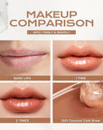 Mistine Lip Gloss Thai latte Long Lasting Lip Glaze Non-sticky Lip Tint Gloss with 1% Peptide Glossy Finish G01 Coconut Cold Brew 0.1oz 1 Count