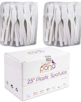 PANA 200pcs Cosmetic Make Up Disposable Plastic 2.5" Spatulas Skin Care Facial Cream Mask Spatula (WHITE-200 Pieces in a Box)