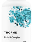 THORNE Basic B-Complex - Tissue-Ready Vitamin B Complex Supplement with Choline - Supports Cellular Energy Production, Brain Health & Red Blood Cell Formation - Gluten-Free, Dairy-Free - 60 Capsules
