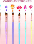 Nicpro 7pcs Face Paint Brush Set, Aesthetic Pastel Artist Paintbrushes for Body Face Painting, Acrylic Watercolor Oil Gouache, Professional Paint Brushes for Halloween Cosplay Party Makeup Kit
