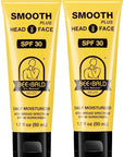 Bee Bald SMOOTH PLUS Head & Face Moisturizer with SPF 30 Sunscreen Lotion Protecting Skin From Harmful UVA/UVB Rays While Hydrating, Moisturizing and Toning, 1.7 Fl Oz (Pack of 2)