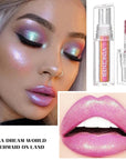 Glitter Liquid Lipstick Chameleon Eyeshadow Waterproof Long Lasting Diamond Shimmer Glitter Lipstick,Multi-Dimensional Eye Looks, High Pigmented Non-stick Cup Lipstick Party(04#)