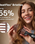 Wet Brush Ceramic Speed Dry Hair Brush, Black - Vented Design & Soft HeatFlex Bristles Are Blow Dry Safe - Ergonomic Handle Manages Tangles - Pain-Free Hair Accessories