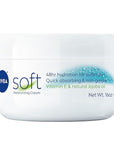 NIVEA Soft Refreshingly Soft Moisturizing Cream, Lightweight Body Moisturizer for Face, Body and Hands, Body Cream Enriched with Jojoba Oil and Vitamin E, 16 Oz Jar
