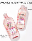 Garnier Micellar Water with Rose Water and Glycerin, Hydrating Facial Cleanser & Makeup Remover, For All Skin Types, Vegan, Cruelty Free, 13.5 Fl Oz (400mL), 1 Count