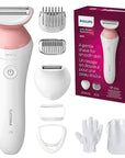 Philips Beauty Lady Electric Shaver Series 6000, Cordless with 7 Accessories, BRL146/00, White