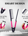 Herstyler Hair Straightening Comb - Straightener Comb for Flat Iron - Makes Styling Easy - Get Straight Hair in Minutes (Pink)