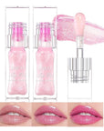 2Pcs Magic Color Changing Lip Oil,Big Brush Hydrating Glimmer Lip Oil,Long Lasting Moisturizing Smooth Non-Sticky Lip Gloss Oil lip Balm, Fresh lip oil Stain Girl's Lip Care